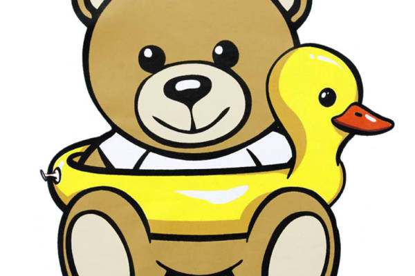 可爱卡通熊与鸭子裁片印花服装设计