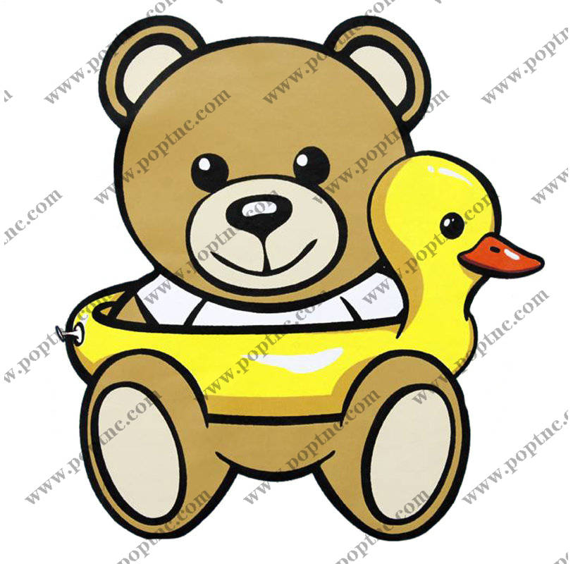 可爱卡通熊与鸭子裁片印花服装设计