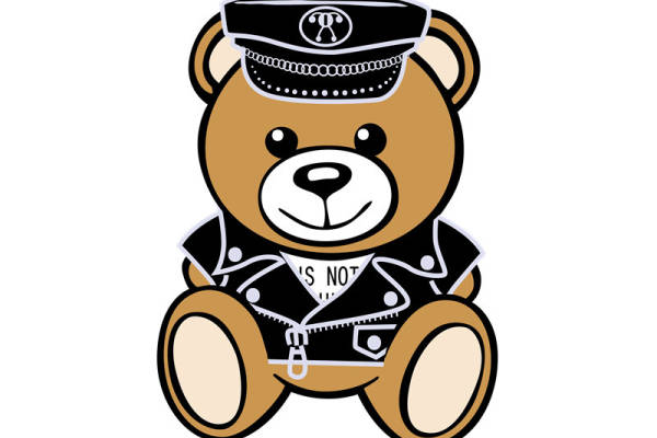 可爱熊警察裁片印花服装印花设计