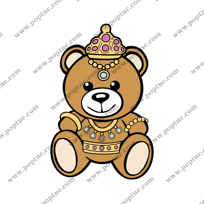 可爱皇冠熊裁片印花服装,时尚儿童服装印花设计