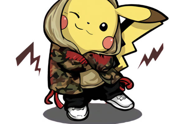 时尚潮流皮卡丘裁片印花服装印花设计