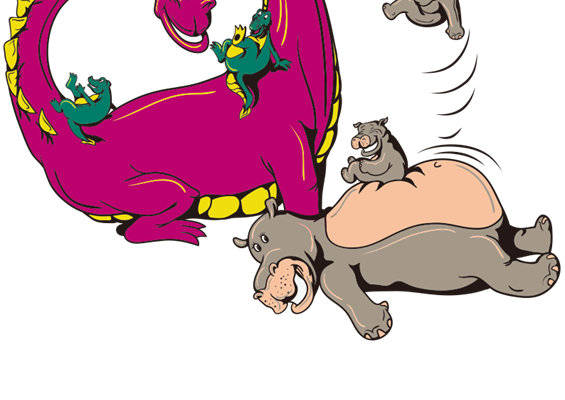 创意动物裁片印花服装 时尚趣味卡通图案服装印花