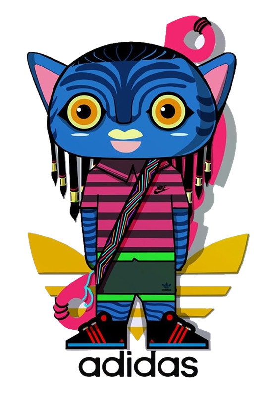 时尚潮流卡通猫裁片印花服装印花设计