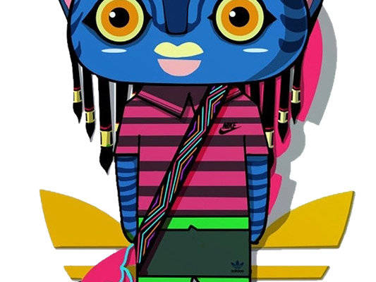 时尚潮流卡通猫裁片印花服装印花设计