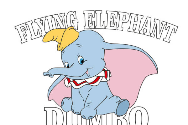 经典卡通形象裁片印花服装: 可爱小飞象Dumbo主题设计