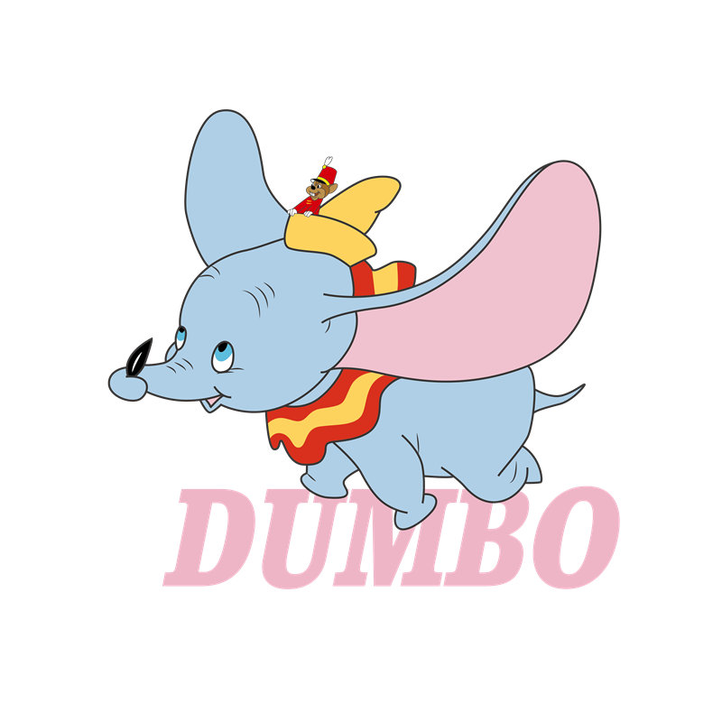 经典卡通小飞象Dumbo裁片印花服装印花设计