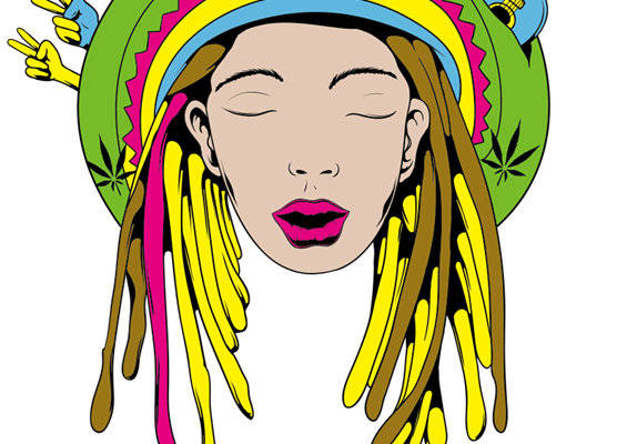 时尚休闲风格彩色裁片印花服装印花设计