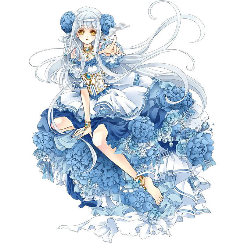 梦幻蓝色花卉裁片印花服装印花设计