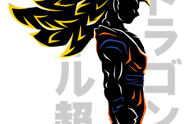 动漫风格超级赛亚人裁片印花服装印花设计