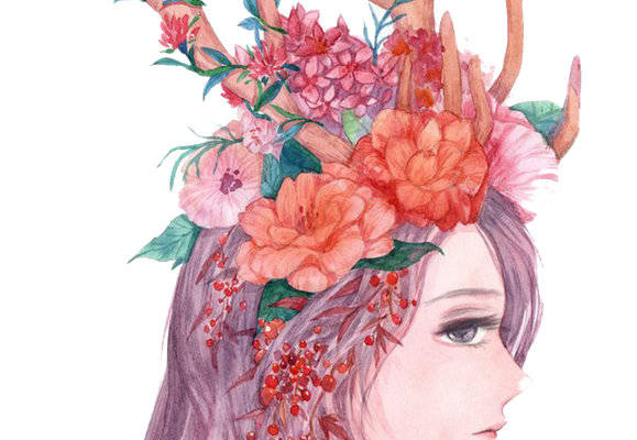 梦幻花卉鹿角裁片印花服装，展现自然之美的时尚选择