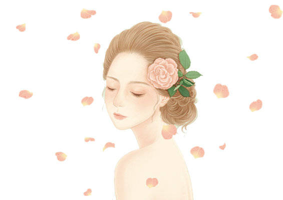 优雅女性粉色玫瑰裁片印花服装印花设计