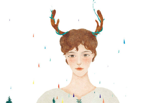 梦幻森林鹿角裁片印花服装,自然风格独特设计