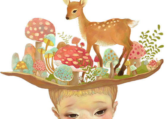 梦幻森林主题裁片印花儿童服装印花设计