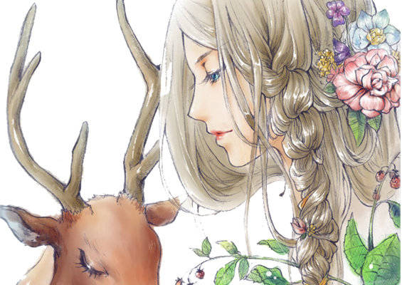 梦幻鹿女裁片印花服装，自然风格艺术服装印花设计