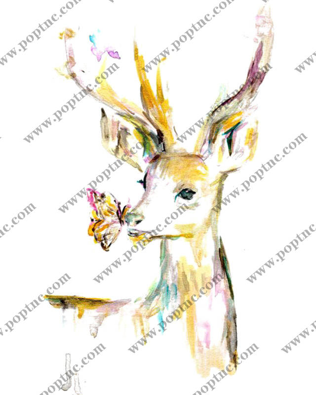 梦幻森林系列:多彩鹿与蝴蝶裁片印花服装