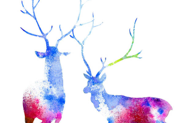 梦幻水彩鹿裁片印花服装，时尚与自然的完美结合