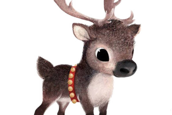 可爱驯鹿裁片印花服装 冬季节日服装印花设计