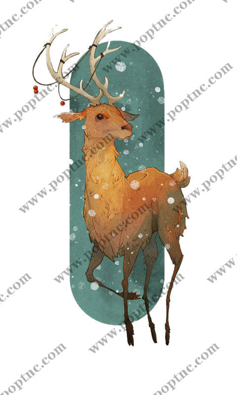 冬季鹿角主题裁片印花服装印花设计