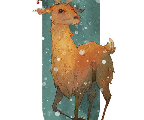 冬季鹿角主题裁片印花服装印花设计