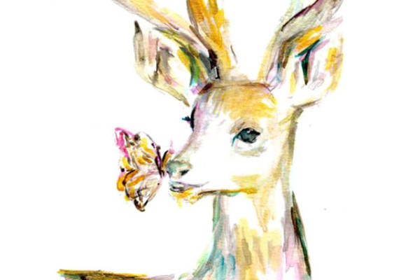 梦幻鹿角蝴蝶裁片印花服装,自然与艺术的完美结合