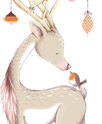 梦幻森林风格鹿角裁片印花服装,独特设计引领潮流