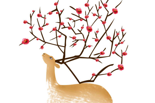 创意梅花鹿裁片印花服装 春季时尚服装印花设计