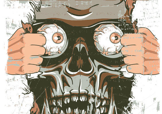 创意骷髅裁片印花服装，展现个性时尚风格