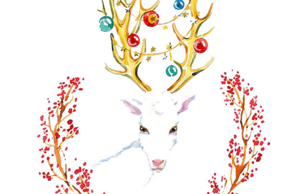 梦幻圣诞鹿角裁片印花服装,节日风格服装印花设计