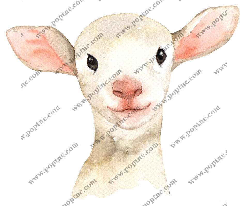 可爱卡通小羊裁片印花服装设计