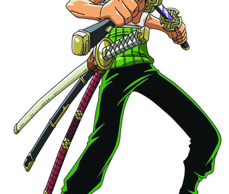 动漫风格剑士裁片印花服装印花设计