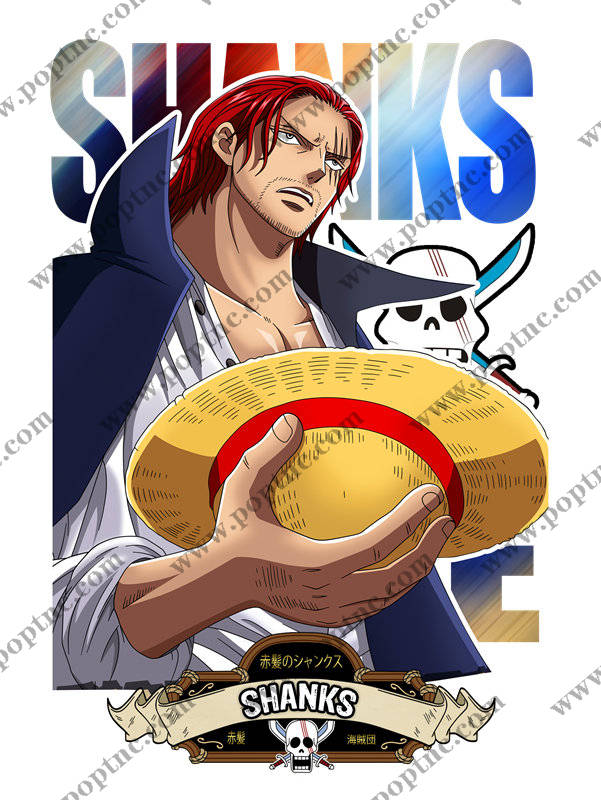 动漫风格赤发香克斯裁片印花服装印花设计