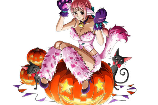 万圣节主题服装印花设计:可爱狐妖裁片印花