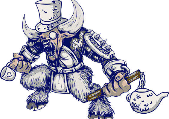 北欧风格维京战士裁片印花服装印花设计