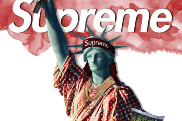 Supreme风格自由女神裁片印花服装：街头潮流新宠