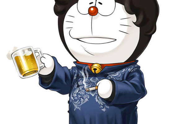 创意卡通裁片印花服装印花设计，趣味哆啦A梦风格