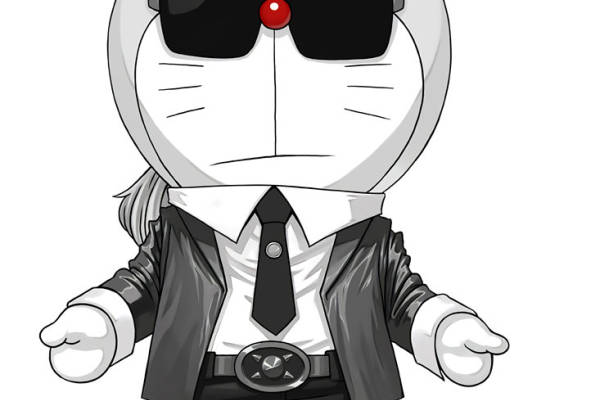 时尚商务风格卡通猫裁片印花服装印花设计