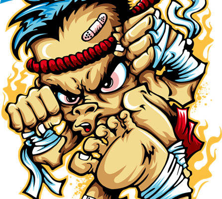 街头风格动漫裁片印花服装印花设计