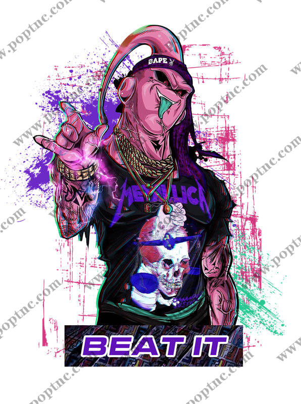 街头风格嘻哈猴头裁片印花服装印花设计