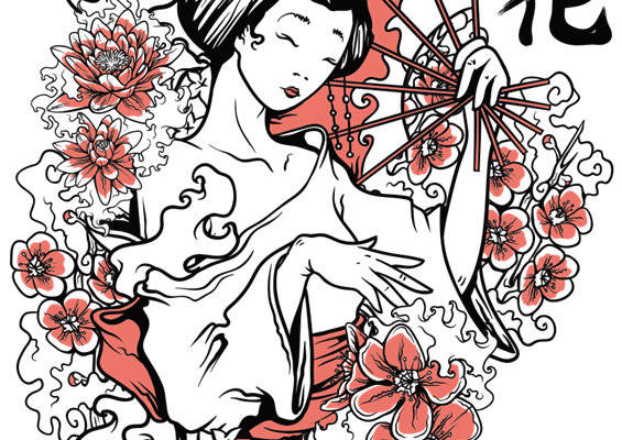 传统东方美学裁片印花服装印花设计