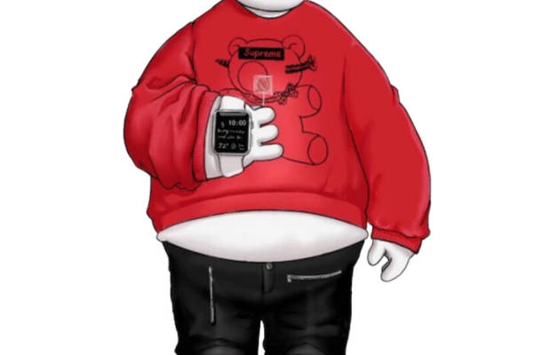 时尚街头风格红色裁片印花服装印花设计