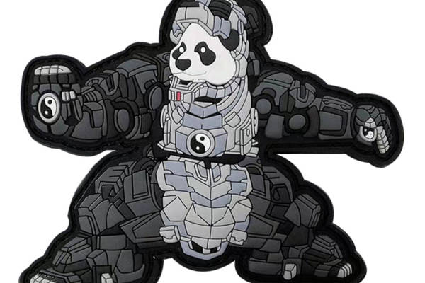 创意熊猫主题裁片印花服装 未来科技风格服装印花设计