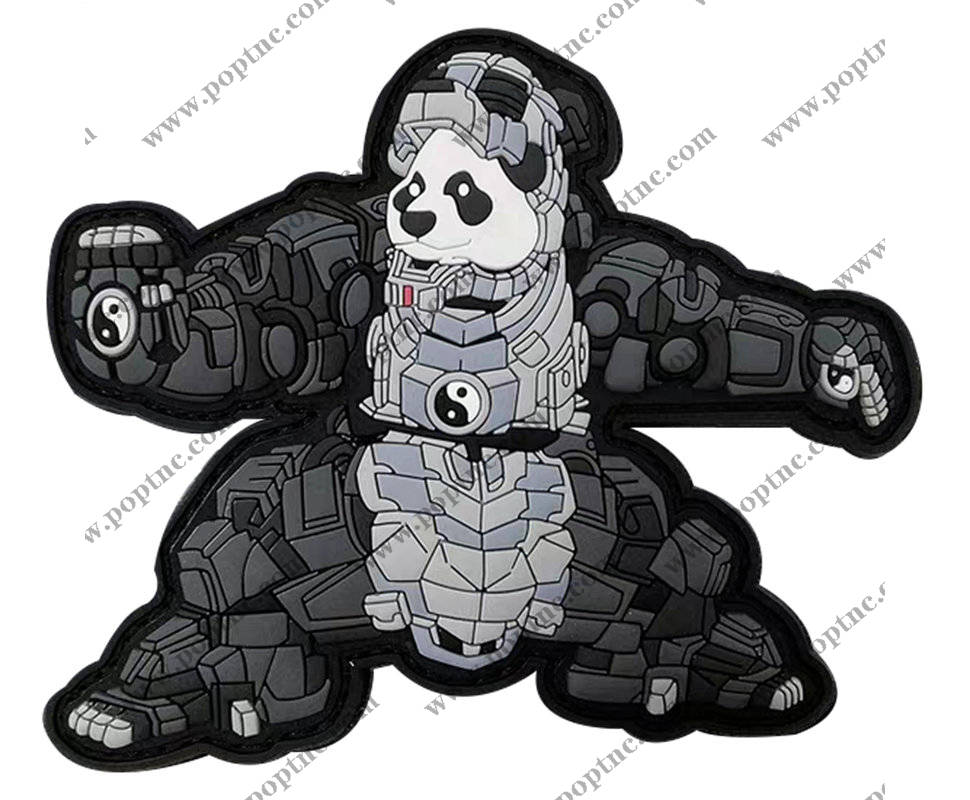 创意熊猫主题裁片印花服装 未来科技风格服装印花设计
