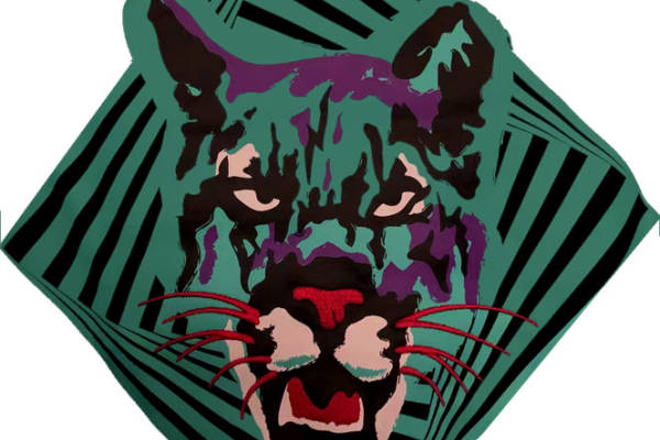 时尚运动风格裁片印花服装 独特美洲豹图案设计