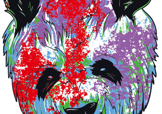 创意彩色熊头裁片印花服装,引领街头潮流新风尚