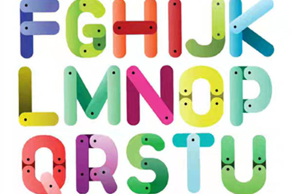 创意彩色字母裁片印花服装印花设计