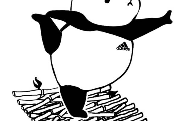 时尚运动风熊猫裁片印花服装印花设计