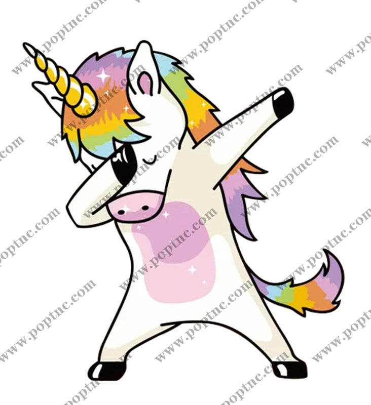 可爱卡通独角兽裁片印花服装,时尚儿童服装印花设计