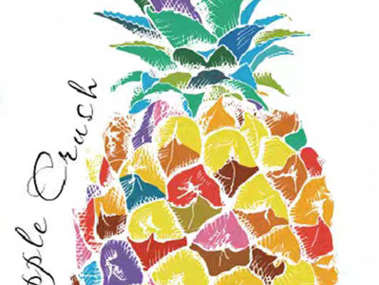 多彩菠萝裁片印花服装，夏日清新风格服装印花设计