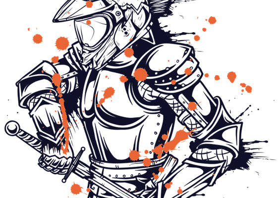 创意中世纪骑士裁片印花服装印花设计