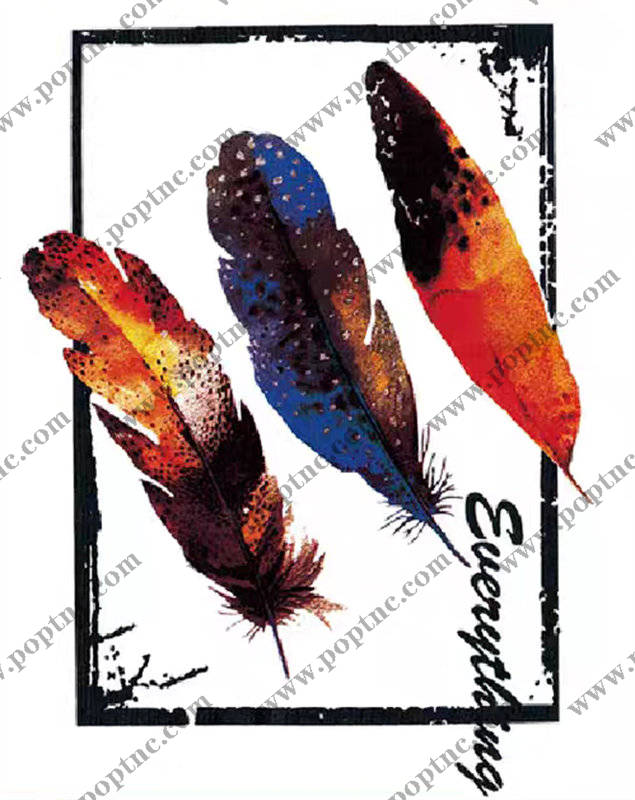 时尚多彩羽毛裁片印花服装印花设计